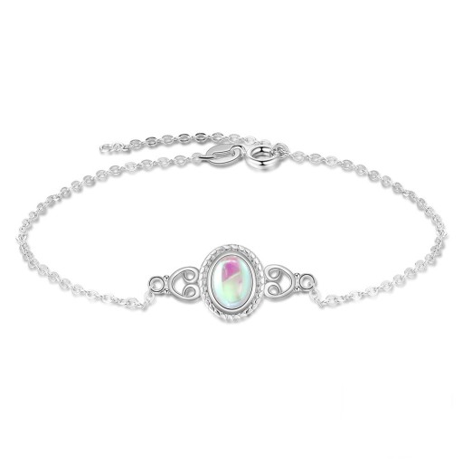 Damen-Kettenarmband mit Mondstein H179