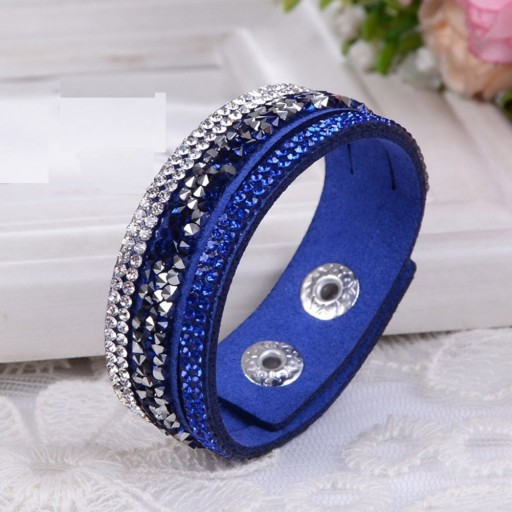 Damen-Lederarmband mit Steinen H565
