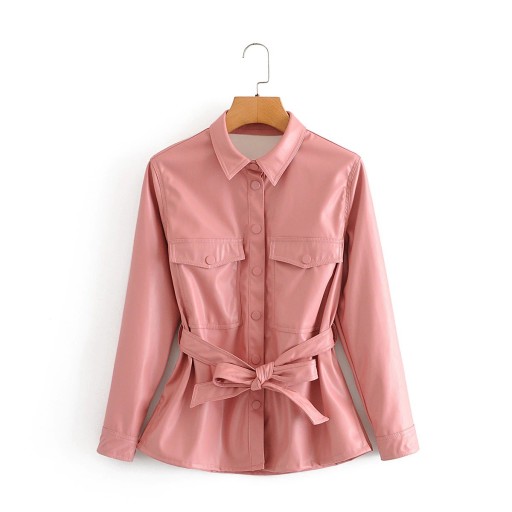 Damen-Lederjacke mit Einfassung