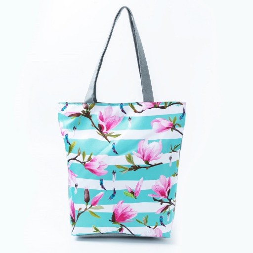 Damen-Leinentasche mit Blumen