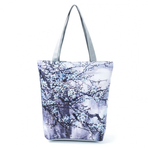 Damen-Leinentasche mit Blumen