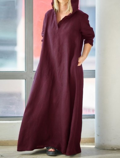 Damen-Maxikleid mit Kapuze