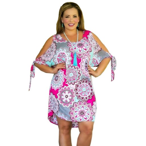 Damen Mini Kleid mit Ausschnitten - Übergrößen