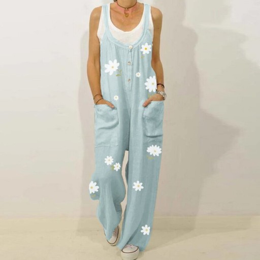 Damen-Overall mit Gänseblümchen-Print