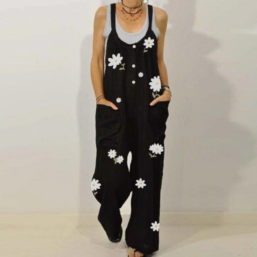 Damen-Overall mit Gänseblümchen-Print