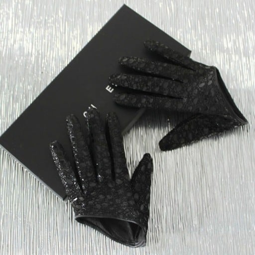 Damen schwarze Handschuhe mit Spitze