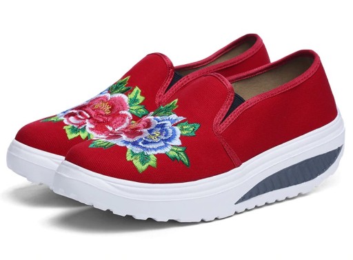 Damen-Slip-On-Sneaker mit Blumen J2404