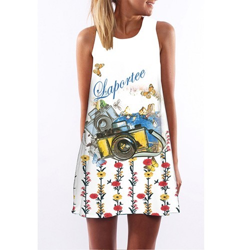 Damen-Sommerkleid mit Aufdruck A740