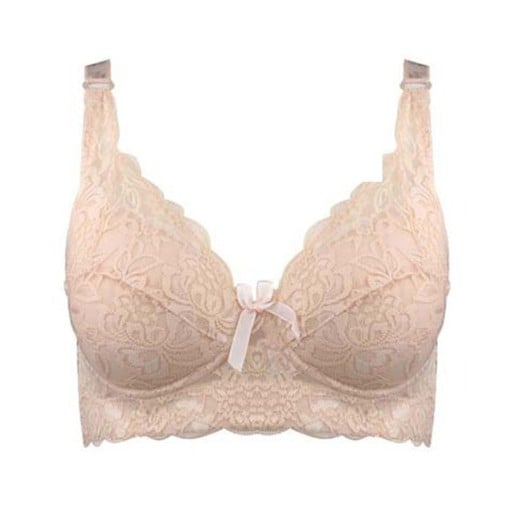 Damen Spitzen-BH mit Schleife Breiter Spitzenrand unter den Körbchen Breite Spitzen-Träger Häkchenverschluss Nylon und Spandex