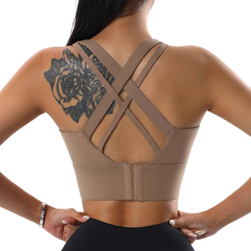 Damen-Sport-BH. Sport-Top mit Push-up-Effekt. Sport-BH mit überkreuztem Rücken