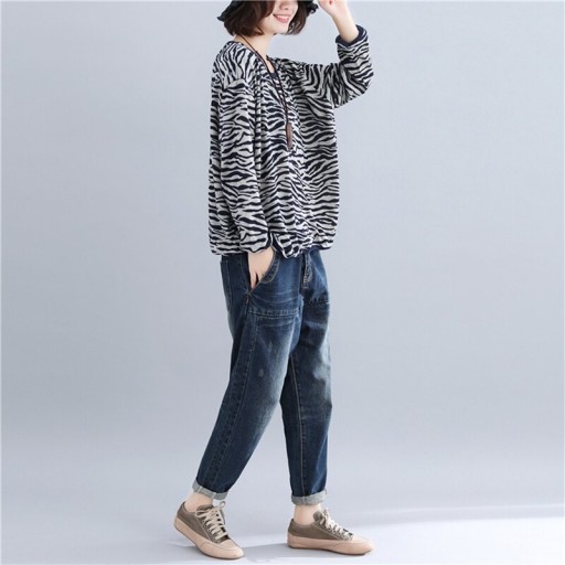 Damen-Sweatshirt in Übergröße mit Muster