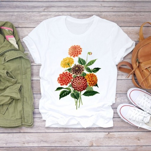 Damen-T-Shirt mit Blumendruck B374