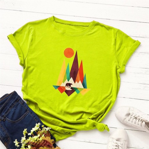 Damen-T-Shirt mit buntem Aufdruck B162