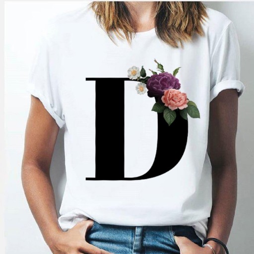 Damen-T-Shirt mit einem Buchstaben