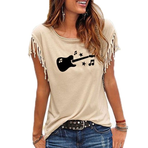 Damen-T-Shirt mit Gitarren-Print