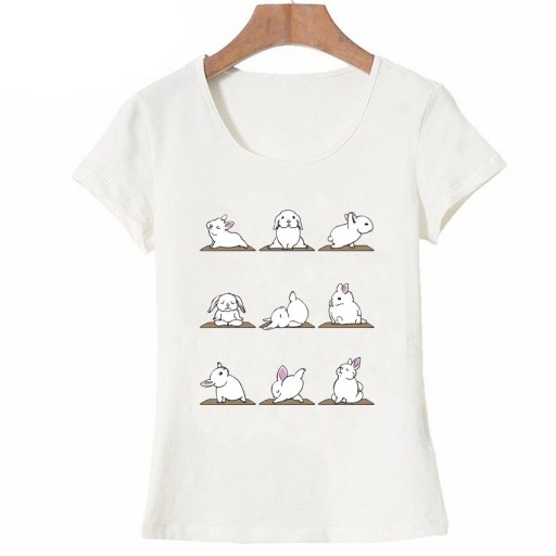 Damen-T-Shirt mit Kaninchen-Print