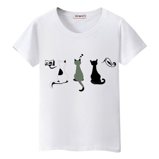 Damen-T-Shirt mit Katzenprint