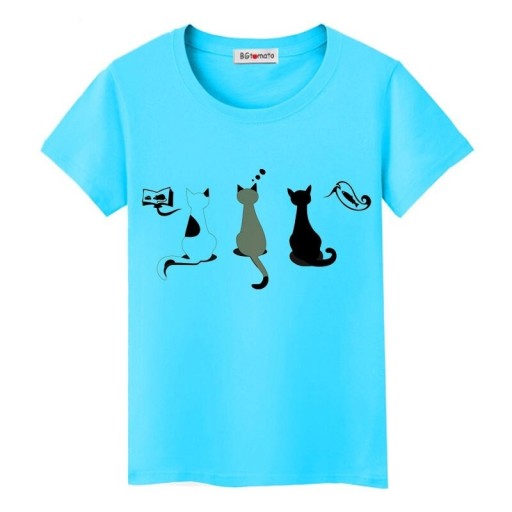 Damen-T-Shirt mit Katzenprint