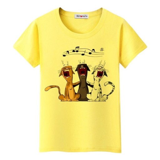 Damen-T-Shirt mit Katzenprint