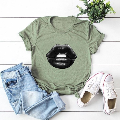 Damen-T-Shirt mit Lippen-Print