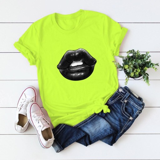 Damen-T-Shirt mit Lippen-Print