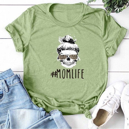 Damen-T-Shirt mit Mom Life-Aufdruck B335