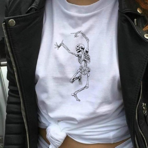 Damen-T-Shirt mit Skelett-Print