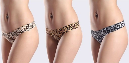 Damen-Tanga mit Animal-Print