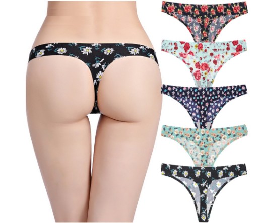 Damen-Tanga mit Blumenprint