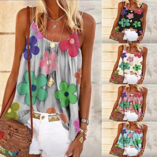 Damen-Tanktop mit Blumen