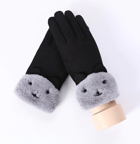 Damen-Touch-Handschuhe mit Teddybär J2815