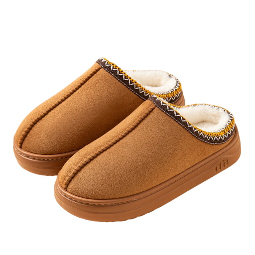 Damen Winter Hausschuhe mit Fell Elegante Hausschuhe aus Kunstleder Warme weiche Hausschuhe Stilvolle Schuhe für den Winter Bequemes Futter