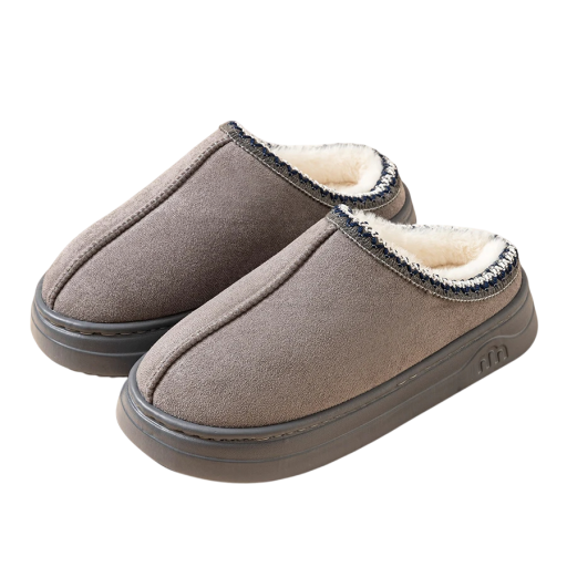 Damen Winter Hausschuhe mit Fell Elegante Hausschuhe aus Kunstleder Warme weiche Hausschuhe Stilvolle Schuhe für den Winter Bequemes Futter