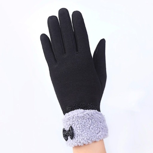 Damen-Winterhandschuhe mit Schleife J2850