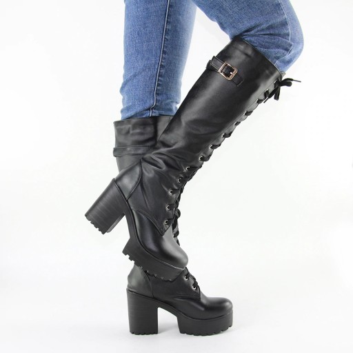 Damen-Winterstiefel mit Absatz J1197