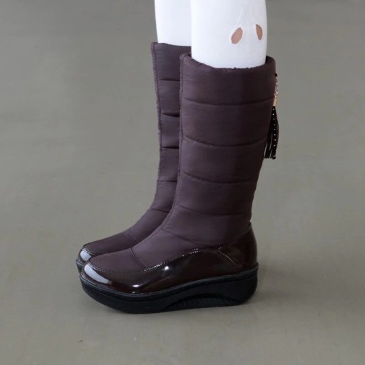 Damen-Winterstiefel mit Fransen J1818