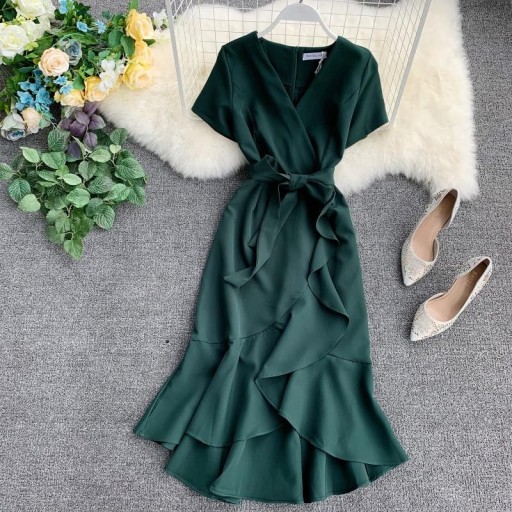 Damenkleid mit Gürtel A2811