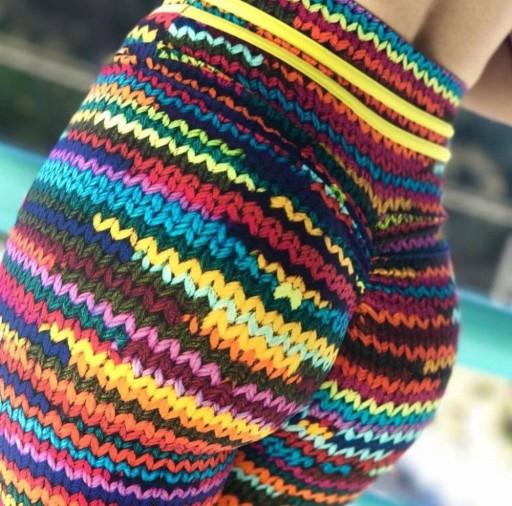 Damenleggings mit 3D-Strickdruck