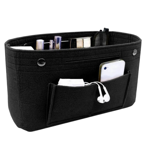 Damenorganizer für Handtaschen und Reisetaschen mit Taschen 18×17×7 cm Filzeinlage für übersichtliche Aufbewahrung von Kosmetik und Zubehör