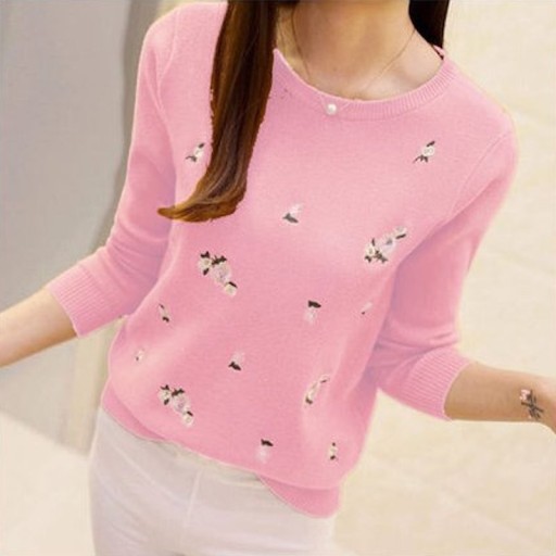 Damenpullover mit Blumen