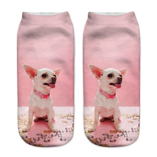 Damensocken mit 3D-Druck – Chihuahua