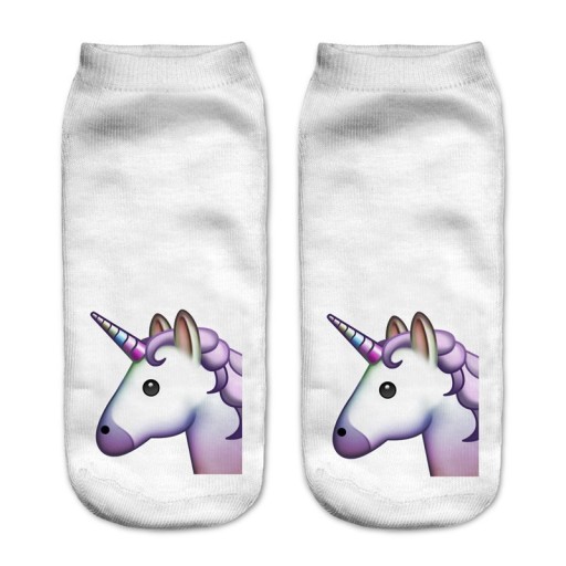 Damensocken mit 3D-Druck - Einhorn