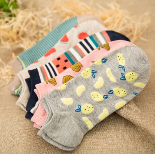 Damensocken mit Früchten – 5 Paar