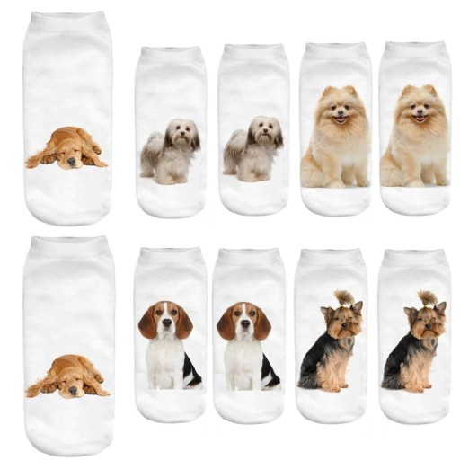 Damensocken mit Hundeaufdruck