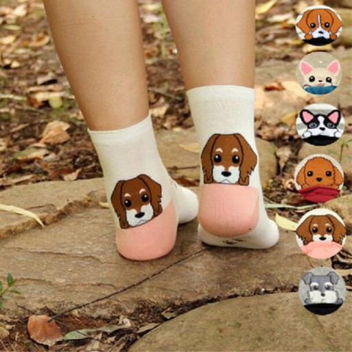 Damensocken mit Hunden