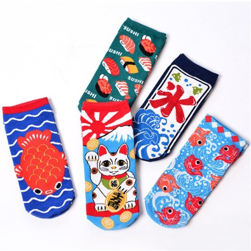 Damensocken mit japanischen Motiven