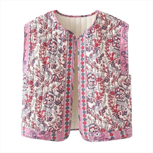 Damenweste mit Mustern aus leichtem Polyester Stilvolle lange Weste ohne Verschluss in verschiedenen Farben Elegantes Modeaccessoire für den Alltag
