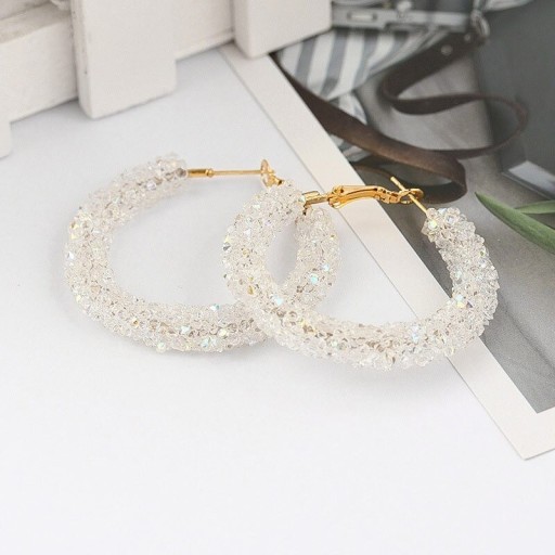 Dameøreringe med krystaller G746