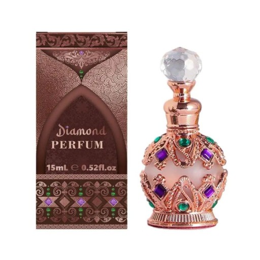 Dameparfume blomsterduft rose jasmin vanilje 15 ml langtidsholdbar feromonkomposition elegant flakon dekoreret med sten til aftenbrug