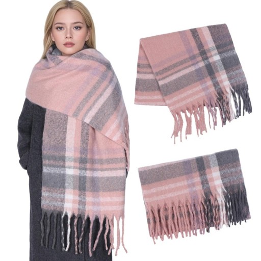 Damepruhesjal 220 x 50 cm Blød imitation af cashmere i polyester Elegant varm vintertilbehør Stilfuld damesjal til hverdag